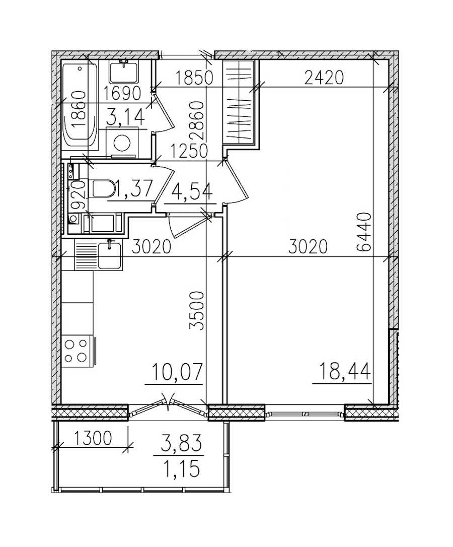 Однокомнатная квартира в : площадь 38.71 м2 , этаж: 9 – купить в Санкт-Петербурге